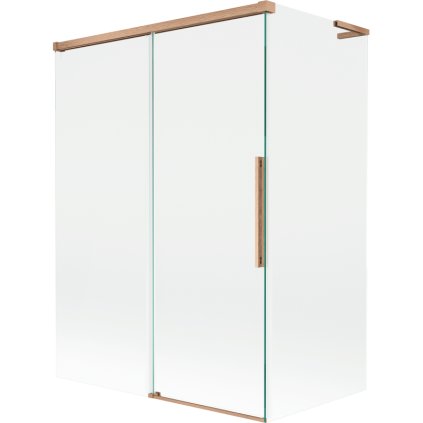 Mexen Rox, L posuvná 2-krídlová vaňová zástena 120 + 70 x 150 cm, 8mm číre sklo, medený matný profil, 8C9L-120-070-65-00