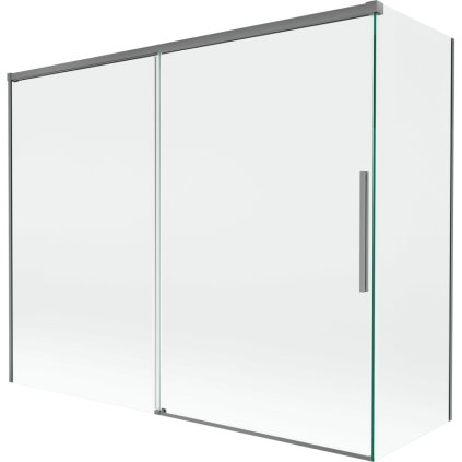 Mexen Rox, 2-krídlová posuvná vaňová zástena 190 + 80 x 150 cm, 8mm číre sklo, grafitový profil, 8C9-190-080-95-00