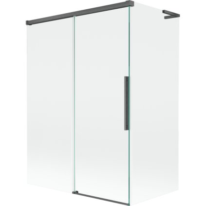 Mexen Rox, L posuvná 2-krídlová vaňová zástena 120 + 70 x 150 cm, 8mm číre sklo, brúsený grafit profil, 8C9L-120-070-66-00