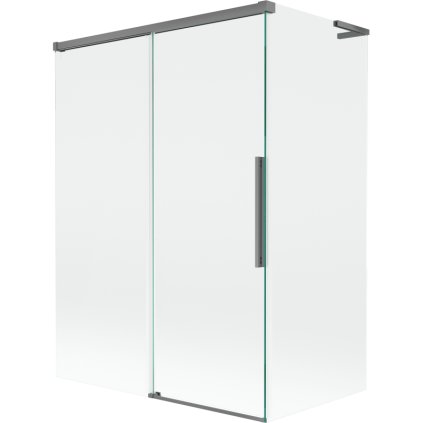 Mexen Rox, L posuvná 2-krídlová vaňová zástena 120 + 70 x 150 cm, 8mm číre sklo, grafitový profil, 8C9L-120-070-95-00