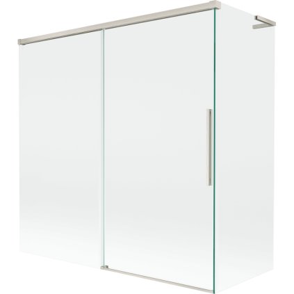 Mexen Rox, L posuvná 2-krídlová vaňová zástena 160 + 80 x 150 cm, 8mm číre sklo, oceľový profil, 8C9L-160-080-97-00