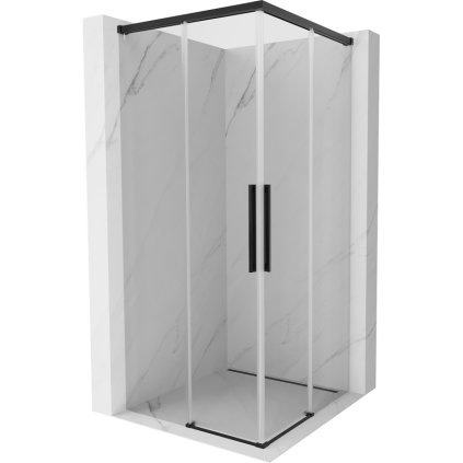 Mexen Rox, Duo posuvný sprchový kút 80 x 80 cm, číre sklo, čierny profil, 8C2D-080-080-70-00