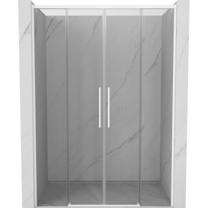 Mexen Rox, posuvné sprchové dvere 160 cm, 8mm číre sklo, biely profil, 8C2-160-002-20-00