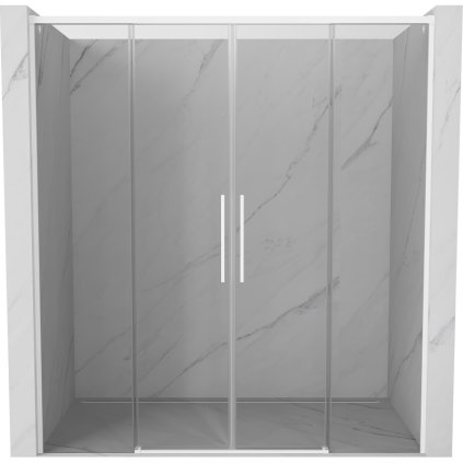 Mexen Rox, posuvné sprchové dvere 190 cm, 8mm číre sklo, biely profil, 8C2-190-002-20-00