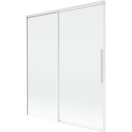 Mexen Rox, 2-krídlová posuvná vaňová zástena 140 x 150 cm, 8mm číre sklo, biely profil, 8C9-140-001-20-00