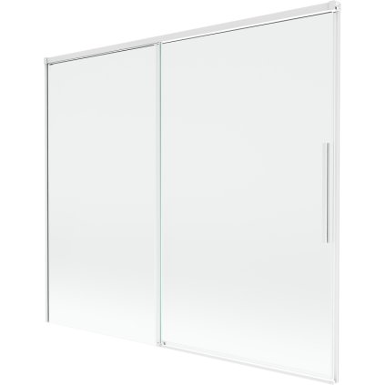 Mexen Rox, 2-krídlová posuvná vaňová zástena 180 x 150 cm, 8mm číre sklo, biely profil, 8C9-180-001-20-00