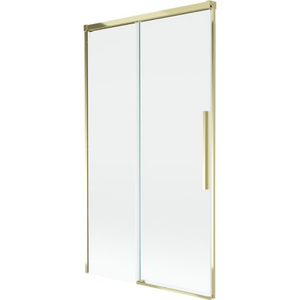 Mexen Rox, 2-krídlová posuvná vaňová zástena 100 x 150 cm, 8mm číre sklo, zlatý lesklý profil, 8C9-100-001-50-00
