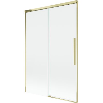 Mexen Rox, 2-krídlová posuvná vaňová zástena 120 x 150 cm, 8mm číre sklo, zlatý lesklý profil, 8C9-120-001-50-00
