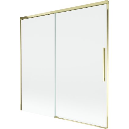 Mexen Rox, 2-krídlová posuvná vaňová zástena 160 x 150 cm, 8mm číre sklo, zlatý lesklý profil, 8C9-160-001-50-00