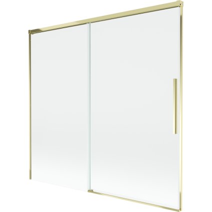 Mexen Rox, 2-krídlová posuvná vaňová zástena 170 x 150 cm, 8mm číre sklo, zlatý lesklý profil, 8C9-170-001-50-00