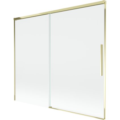 Mexen Rox, 2-krídlová posuvná vaňová zástena 180 x 150 cm, 8mm číre sklo, zlatý lesklý profil, 8C9-180-001-50-00