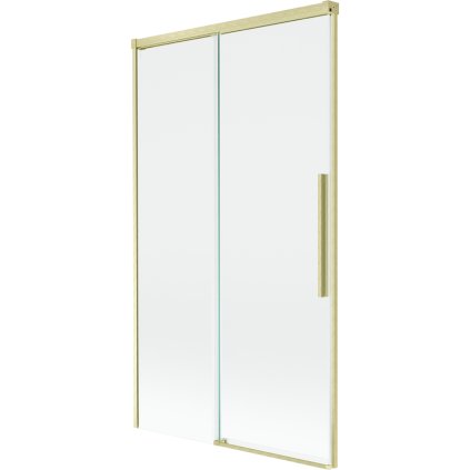 Mexen Rox, 2-krídlová posuvná vaňová zástena 100 x 150 cm, 8mm číre sklo, zlatý matný profil, 8C9-100-001-55-00