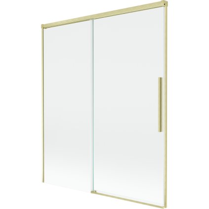 Mexen Rox, 2-krídlová posuvná vaňová zástena 140 x 150 cm, 8mm číre sklo, zlatý matný profil, 8C9-140-001-55-00