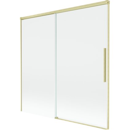 Mexen Rox, 2-krídlová posuvná vaňová zástena 160 x 150 cm, 8mm číre sklo, zlatý matný profil, 8C9-160-001-55-00