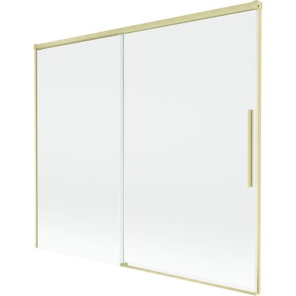 Mexen Rox, 2-krídlová posuvná vaňová zástena 180 x 150 cm, 8mm číre sklo, zlatý matný profil, 8C9-180-001-55-00