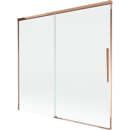 Mexen Rox, 2-krídlová posuvná vaňová zástena 170 x 150 cm, 8mm číre sklo, ružové zlato profil, 8C9-170-001-60-00