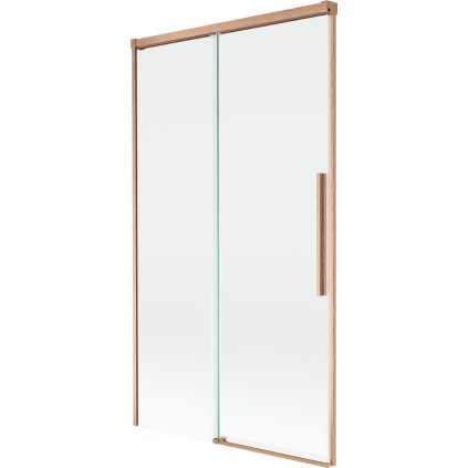 Mexen Rox, 2-krídlová posuvná vaňová zástena 100 x 150 cm, 8mm číre sklo, medený matný profil, 8C9-100-001-65-00