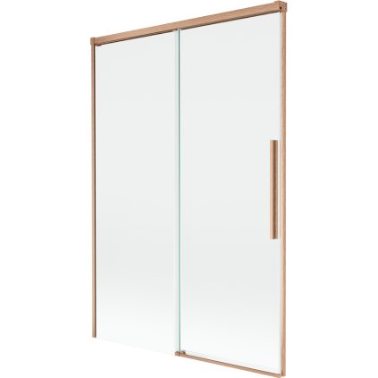 Mexen Rox, 2-krídlová posuvná vaňová zástena 120 x 150 cm, 8mm číre sklo, medený matný profil, 8C9-120-001-65-00