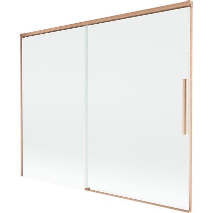 Mexen Rox, 2-krídlová posuvná vaňová zástena 190 x 150 cm, 8mm číre sklo, medený matný profil, 8C9-190-001-65-00