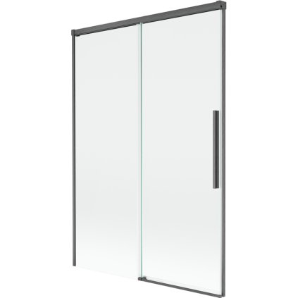 Mexen Rox, 2-krídlová posuvná vaňová zástena 120 x 150 cm, 8mm číre sklo, brúsený grafit profil, 8C9-120-001-66-00