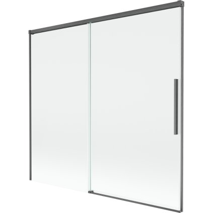 Mexen Rox, 2-krídlová posuvná vaňová zástena 170 x 150 cm, 8mm číre sklo, brúsený grafit profil, 8C9-170-001-66-00