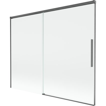 Mexen Rox, 2-krídlová posuvná vaňová zástena 190 x 150 cm, 8mm číre sklo, brúsený grafit profil, 8C9-190-001-66-00