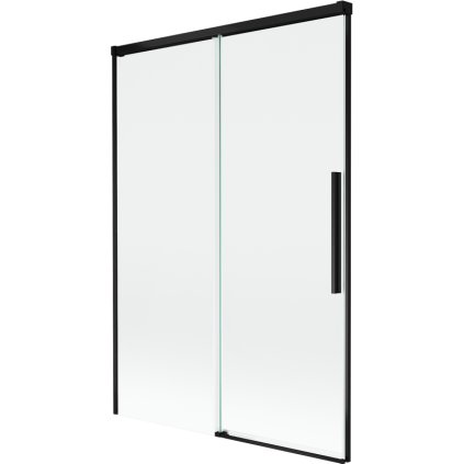 Mexen Rox, 2-krídlová posuvná vaňová zástena 120 x 150 cm, 8mm číre sklo, čierny matný profil, 8C9-120-001-70-00