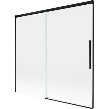 Mexen Rox, 2-krídlová posuvná vaňová zástena 170 x 150 cm, 8mm číre sklo, čierny matný profil, 8C9-170-001-70-00