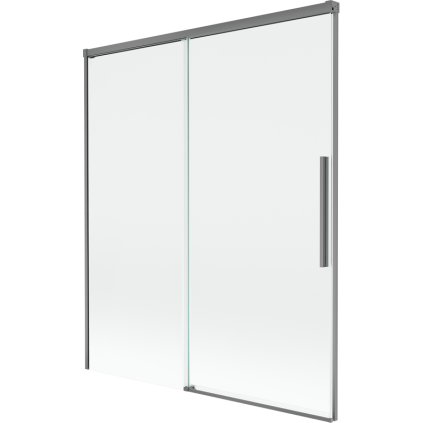 Mexen Rox, 2-krídlová posuvná vaňová zástena 140 x 150 cm, 8mm číre sklo, grafitový profil, 8C9-140-001-95-00