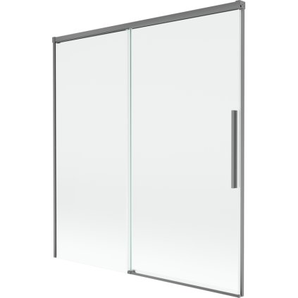 Mexen Rox, 2-krídlová posuvná vaňová zástena 150 x 150 cm, 8mm číre sklo, grafitový profil, 8C9-150-001-95-00