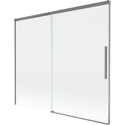 Mexen Rox, 2-krídlová posuvná vaňová zástena 180 x 150 cm, 8mm číre sklo, grafitový profil, 8C9-180-001-95-00