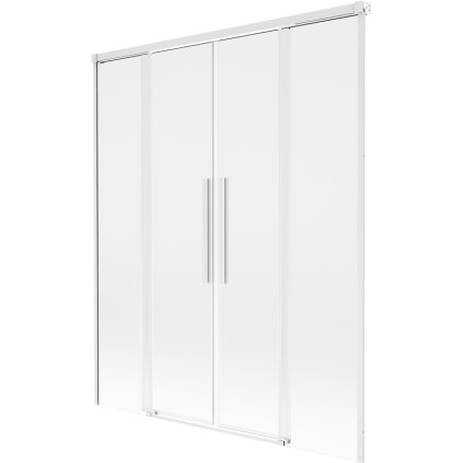 Mexen Rox, 2-krídlová posuvná vaňová zástena 140 x 150 cm, 8mm číre sklo, biely profil, 8C9-140-002-20-00