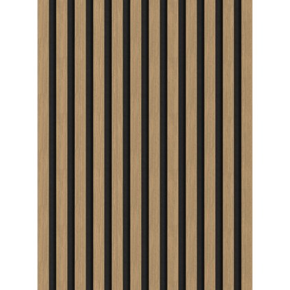 Mexen Lam-F, akustické stenové lamely 275 × 30 cm, plstený podklad 8 mm, technická dyha, orech ľanový, S105-275307-3015-015