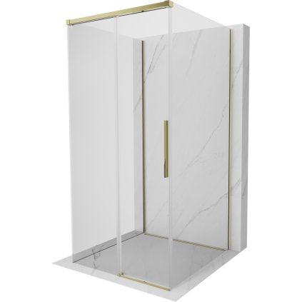 Mexen Rox-3S, 3-stenný sprchový kút 120 x 120 cm, 8mm číre sklo, zlatý profil, 8C2-120-120-50-00-3S