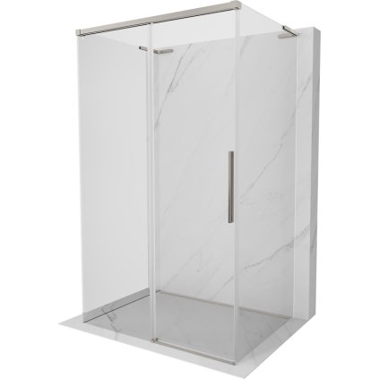 Mexen Rox-3SL, 3-stenný posuvný sprchový kút 160 x 120 cm, 8mm číre sklo, oceľový profil, 8C2L-160-120-97-00-3S