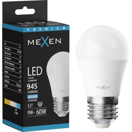 Mexen Nova, LED žiarovka E27, G45, 9W, studená - 6500K, 945 lm - L101-E27-0965-01