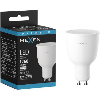 Mexen Nova, LED žiarovka GU10, 12W, neutrálna - 4000K, 1260 lm - L108-GU10-1240-01