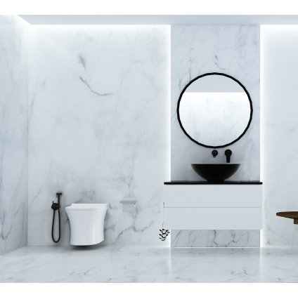 Invena Dokos, umývadlo na dosku 395x395x135 mm, čierna-biela, INV-CE-19-041-C