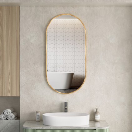 ErgaOvalMirror50x100cmGoldFrame 1
