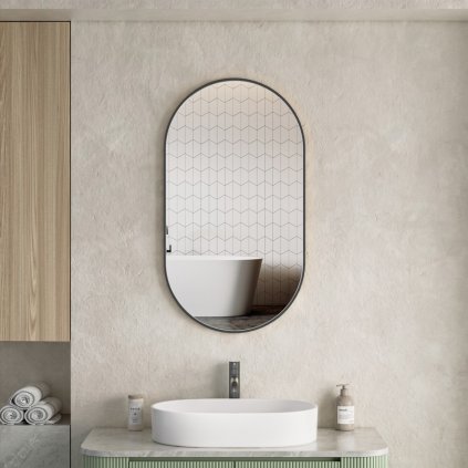 ErgaOvalMirror50x90cmBlackFrame 1