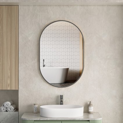 ErgaOvalMirror60x90cmBlackFrame 1