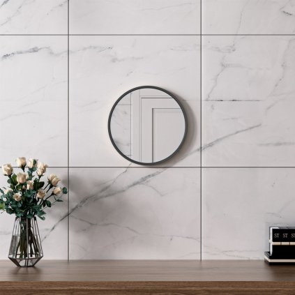 ErgaRoundMirror30x30cm BlackFrame 1