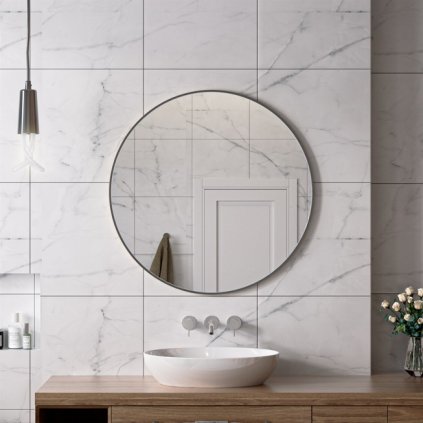 ErgaRoundMirror BlackFrame90x90cm 1