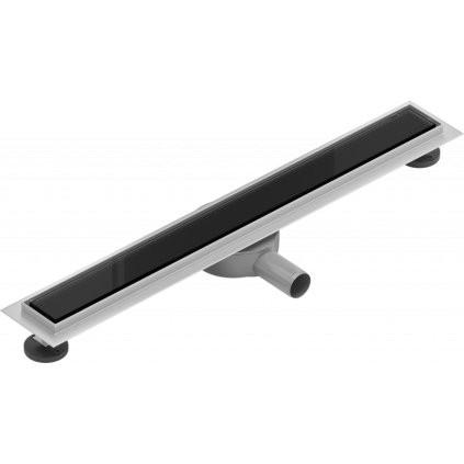 Mexen Flat lineárny nerezový žľab 70 cm, 360 ° sifón, čierne sklo - 1026070-40