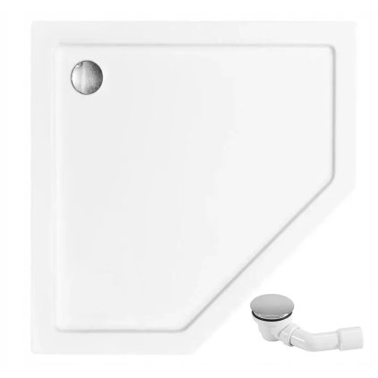 Rea Diamond - akrylátová sprchová vanička 90 x 90 x 5 cm + sifón, biela, REA-K6522