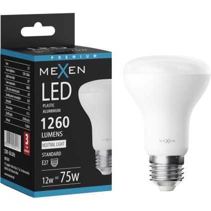 Mexen Nova, LED žiarovka E27, R63, 12W, Neutrálna - 4000K, 1260 lm - L104-E27-1240-01