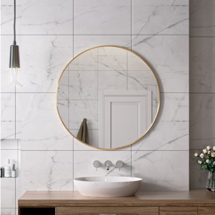 ErgaRoundMirror GoldenFrame 90x90cm 1