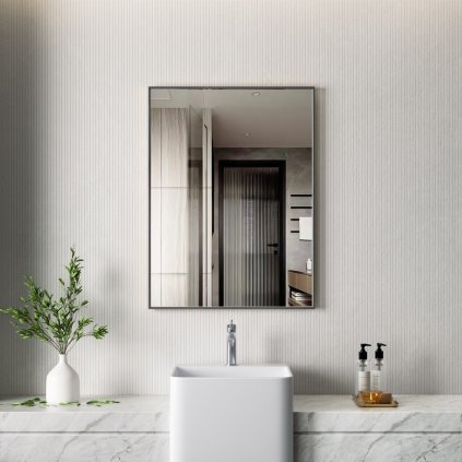 ErgaPlainMirrorBlackFrame60x80 1