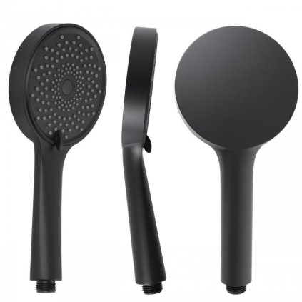 Erga Fanki, 3-funkčná ručná sprchová hlavica, čierna matná, ERG-YKA-BP.FANKI-BLK