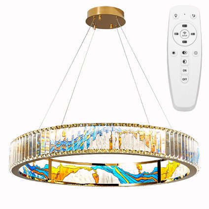 Toolight, LED stropné svietidlo 60cm + diaľkové ovládanie APP1748-CP, zlatá-priehľadná, OSW-07894